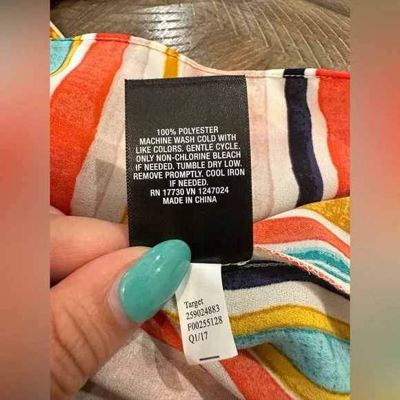 NEW Mossimo Womens Watercolor Stripe Off The Shoulder Flutter Sleeve Top ~M NWT - Picture 9 of 14